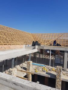 New Slate Roofing and Roof Truss Erection