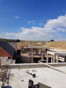 New Slate Roofing and Roof Truss Erection
