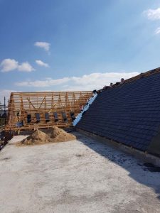 New Slate Roofing and Roof Truss Erection